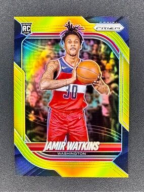 2025-26 Panini Prizm Jamir Watkins True Gold 5/10 RC Rookie Card Wizards Holo